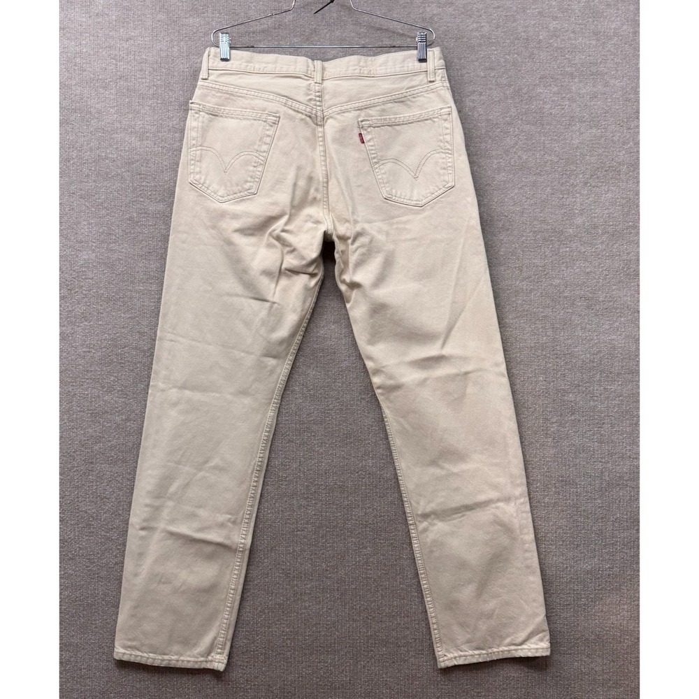 Levis 505 Jeans Mens 36x34 Tan Regular Fit Straight Leg Classic - Picture 2 of 11